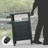 Outdoor metal Grill Table Cart with Storage Cabinet and Wheels