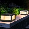 12 Inch Solar LED Post Cap Lights 2 Pack Outdoor Fence Lights
