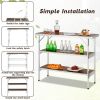 Folding Camping Table with 2 Tier Open Shelves for Outdoor BBQ