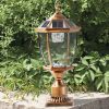 20"(H) Golden Solar Powered LED Outdoor Lantern, Vintage Garden Light for Pathways, Yards, and Patios (1-Pack)