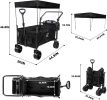 Heavy Duty Collapsible Wagon Cart with Removable Canopy