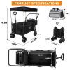 140L Collapsible Wagon Cart with Removable Canopy Folding Design