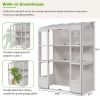 78 Inch Wooden Greenhouse Cold Frame with Skylights and Shelves
