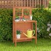 Folding Garden Potting Bench with 2 Tier Storage Shelves Teak Finish
