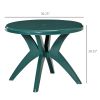 Outsunny 36.25" round patio table with umbrella hole, outdoor bistro dining table for garden, backyard, poolside, and yard use.