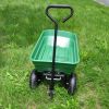 Folding Poly Garden Dump Cart with Steel Frame and Pneumatic Tires