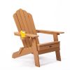 TALE folding oversized Adirondack chair with ottoman and cup holder. Durable poly lumber