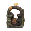 18.5 Inch Two Tier Woodland Animal Water Fountain with Light