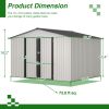 10x8 FT Metal Outdoor Storage Shed with Lockable Doors Grey