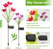 Solar Christmas Pathway Lights Outdoor Tree Stake Lights Holiday Garden Decorations