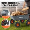 VEVOR Garden Cart, Durable Poly Dump Cart with Simple Assembly Steel Structure, Versatile Dump Wagon with Dual-Function Handle