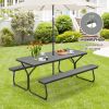 6 FT Outdoor Picnic Table Bench Set for 6 8 People