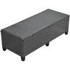 5-Piece Outdoor Patio Rattan Sofa Set; Sectional PE Wicker L-Shaped Garden Furniture Set