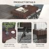 Outsunny folding rattan side table, hand-woven PE rattan outdoor coffee table for balcony, backyard, garden, and courtyard use.