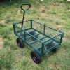 Solid Wheel Garden Cart Heavy Duty Utility Wagon for Firewood Tools Transport