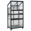 62 Inch Wooden Portable Greenhouse with Wheels and Shelves