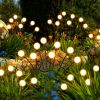 Solar Garden Lights 4 Pack 8 LED Firefly Swaying Lights Waterproof Pathway Yard Decor