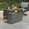 Outdoor Grill Cart with Storage Cabinet Wheels and Metal Grill Table