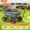 VEVOR Garden Cart, Durable Poly Dump Cart with Simple Assembly Steel Structure, Versatile Dump Wagon with Dual-Function Handle