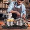 Portable dual burner electric stove with 2000W power, 5 heat levels, fast even cooking, and compact design for apartments, RVs, and patios.