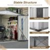 8 x 6 FT White Outdoor Metal Storage Shed with Lockable Doors