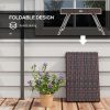 Outsunny folding rattan side table, hand-woven PE rattan outdoor coffee table for balcony, backyard, garden, and courtyard use.
