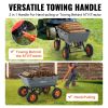 VEVOR Garden Cart, Durable Poly Dump Cart with Simple Assembly Steel Structure, Versatile Dump Wagon with Dual-Function Handle