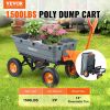 VEVOR Garden Cart, Durable Poly Dump Cart with Simple Assembly Steel Structure, Versatile Dump Wagon with Dual-Function Handle