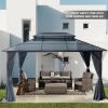 DDouble Roof Sunshade Gazebo Powder Coated Outdoor Canopy