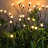 2 Pack Solar Firefly Lights 8 LED Waterproof Pathway Lights