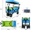 Heavy Duty Collapsible Wagon Cart with Removable Canopy