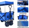 Heavy Duty Collapsible Wagon Cart with Removable Canopy