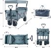 Heavy Duty Collapsible Wagon Cart with Removable Canopy