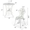 Cast Aluminum Patio Bistro Bar Table and Chair Set 3 Piece