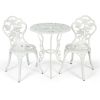 Cast Aluminum Patio Bistro Bar Table and Chair Set 3 Piece