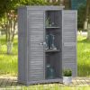 Wooden Garden Storage Shed 3 Tier Outdoor Cabinet Lockable Organizer