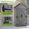 Outdoor Wooden Storage Cabinet with Shelves and Latch Garden Tool Shed