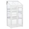 62 Inch Wooden Portable Greenhouse with Wheels and Shelves