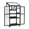 62 Inch Wooden Portable Greenhouse with Wheels and Shelves