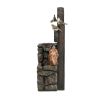15 Inch Two Tier Woodland Animal Water Fountain with Light