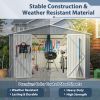 10x8 FT Metal Outdoor Storage Shed with Lockable Doors Gray