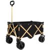 aluminum alloy folding wagon, Heavy Duty Utility Beach Wagon Cart for Sand with Big Wheels, Adjustable Handle&Drink Holders for Shopping, Camping