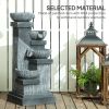 33.5" Water Fountain, 4-Tier Resin Cascading Bowls Outdoor Waterfall Fountain with LED Lights