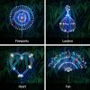 4 Pack solar garden firework lights with 120 LED copper wire, waterproof stake lamps, remote control, 8 lighting modes for outdoor décor.
