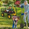 Utility Garden Wagon with 4 Removable Side Panels and 900/1200 LBS Load Capacity