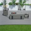 Patio Garden Fire Pit Table Set with Built In Ice Bucket Magnesium Oxide