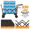 140L Collapsible Wagon Cart with Removable Canopy Folding Design