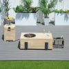 Patio Garden Fire Pit Table Set with Built In Ice Bucket Magnesium Oxide