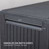 90 Gallon Black Plastic Storage Deck Box with Maze Texture