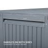 90 Gallon Black Plastic Storage Deck Box with Maze Texture